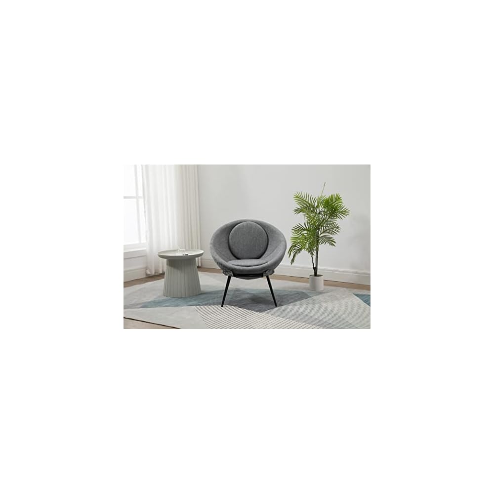 Creative Co-Op Mid Century Upholstered Cup Chair, White