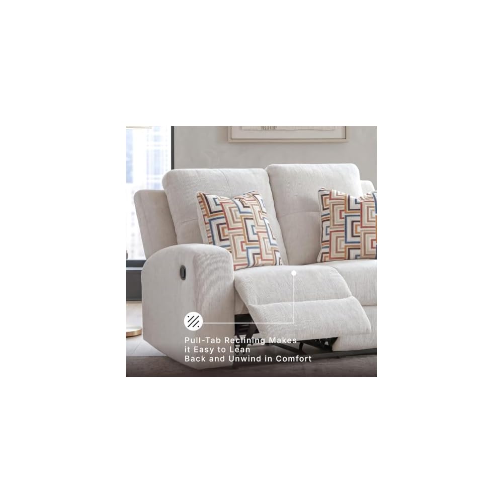Signature Design by Ashley Danum Reclining Loveseat, Stone Chenille, 64 in
