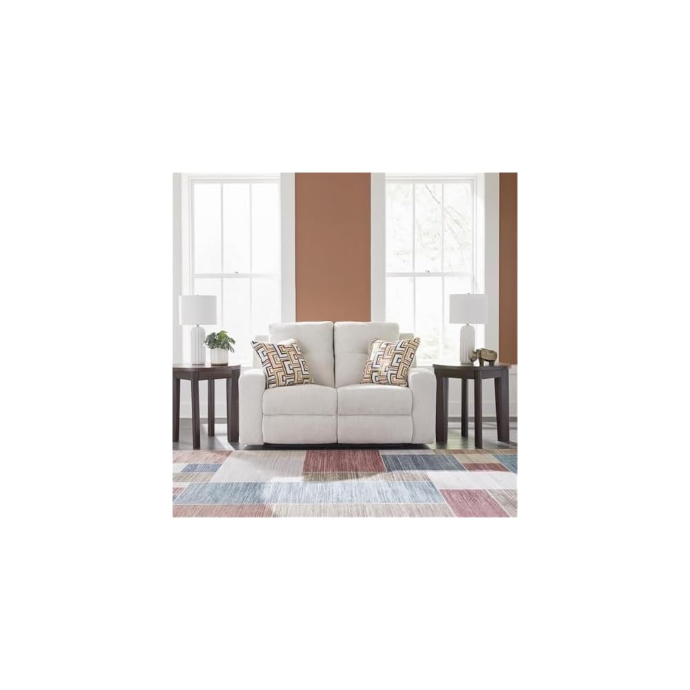 Signature Design by Ashley Danum Reclining Loveseat, Stone Chenille, 64 in