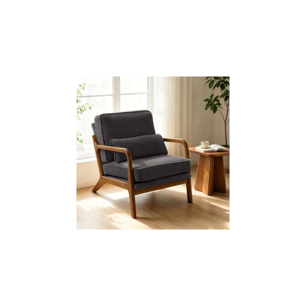 Karl home Mid-Century Modern Accent Reading Chair, Brown