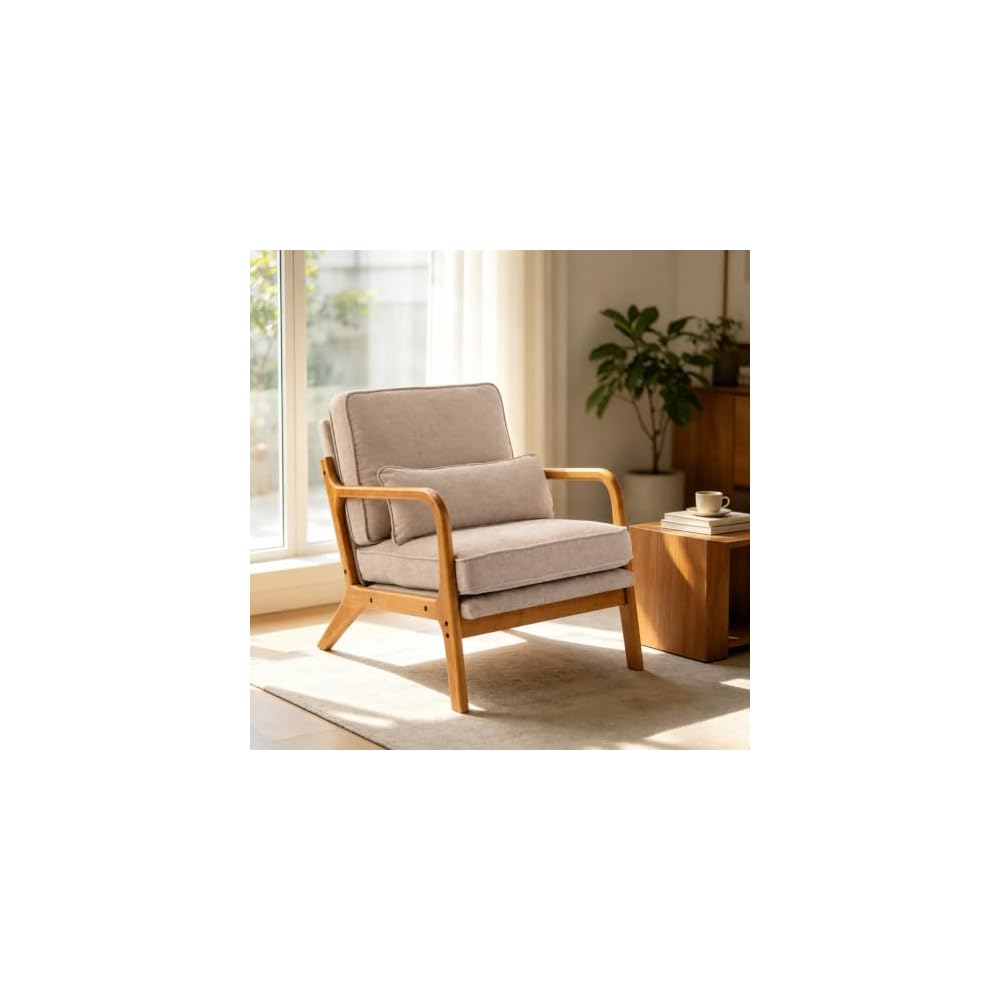 Karl home Mid-Century Modern Accent Reading Chair, Brown