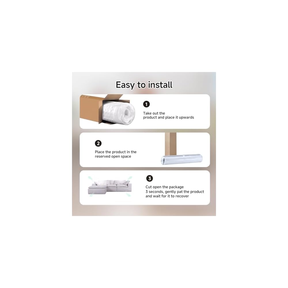 108” Modern Modular L-Shape Sectional Sofa, Cloud Sectional Couch with Chaise, Upholstered Couches, Deep Seat Sofa with Pillow for Living Room (White, L Shape with Left Facing Chaise)