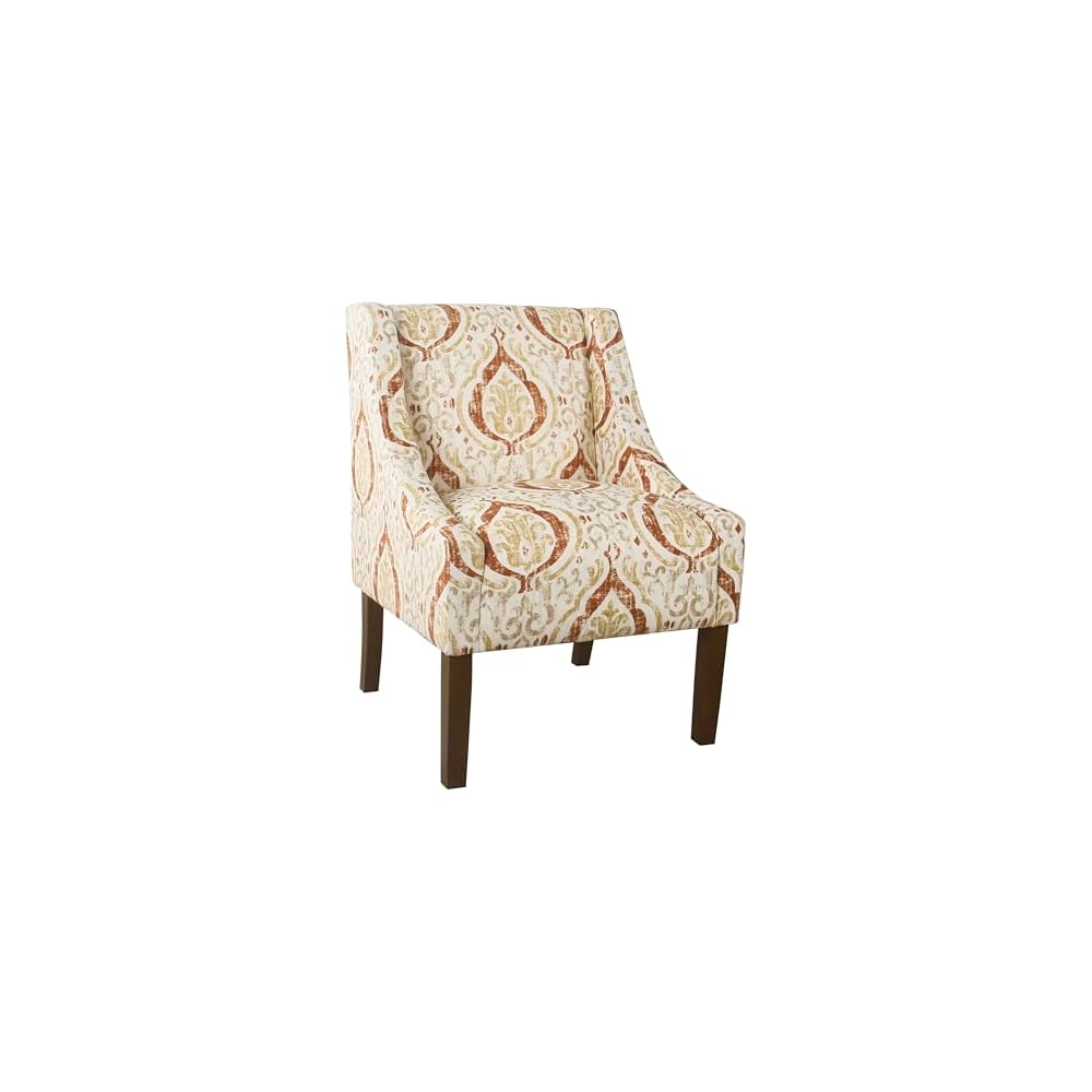 HomePop Classic Swoop Arm Accent Chair - Cream & Gray Vintage Stencil