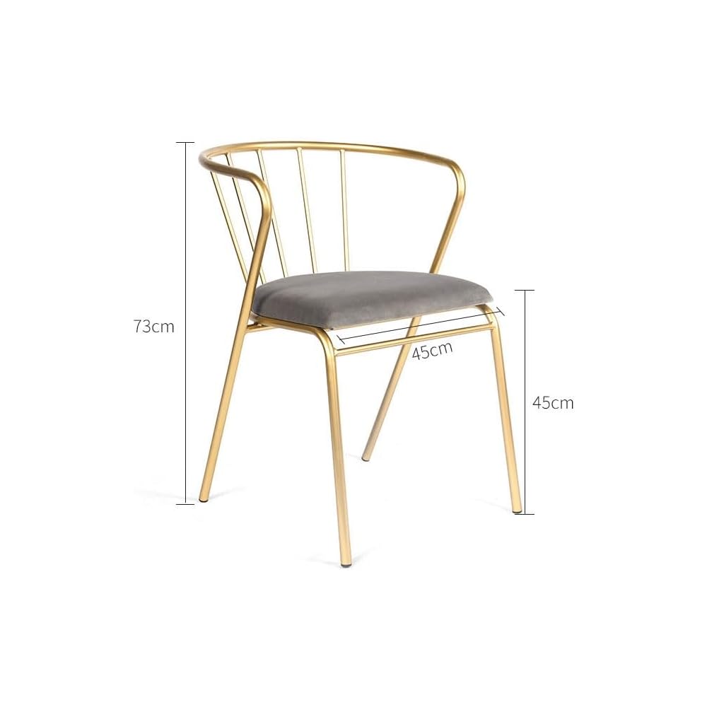 Metal Dining Chairs Ergonomic Makeup Chair Leisure Armrest Table Furniture