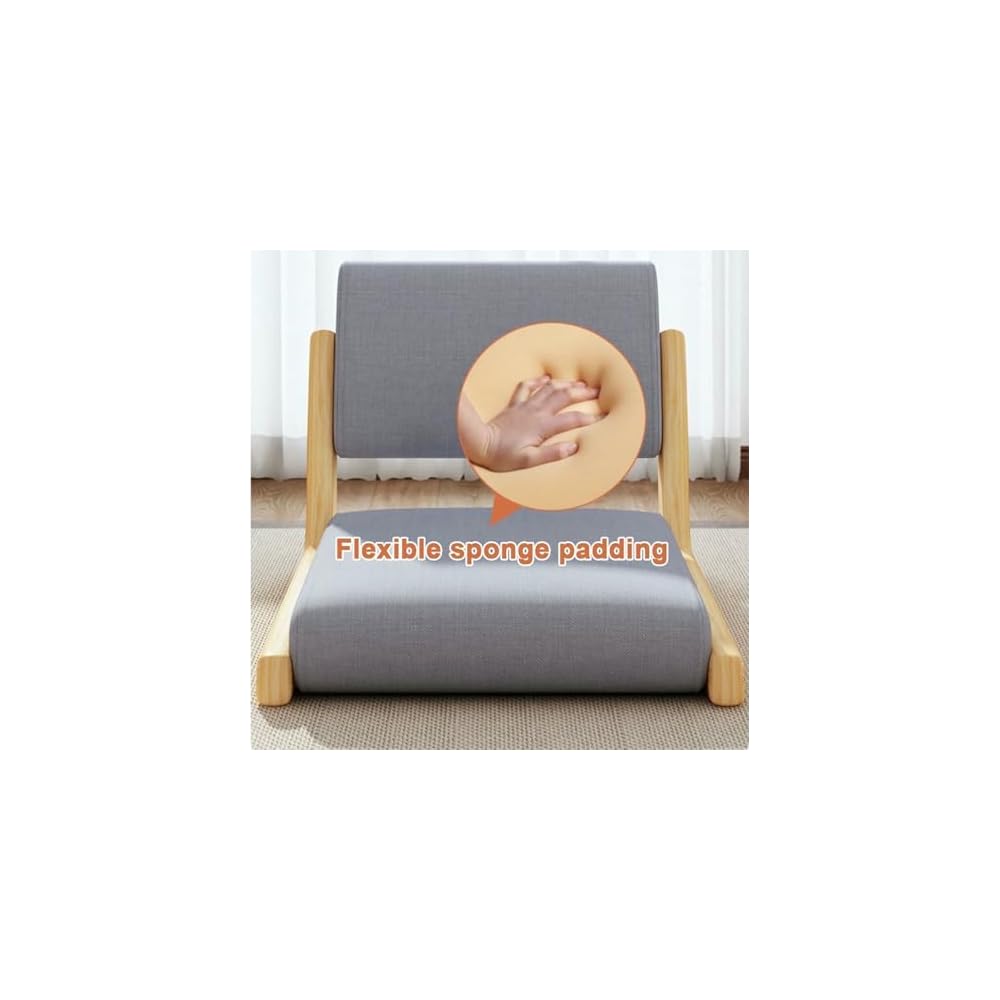 Floor Meditation Chair with Back Support - Solid Wood Style for Living Room, Bedroom, Bay Window - Comfortable Seating for Mindfulness and Relaxation