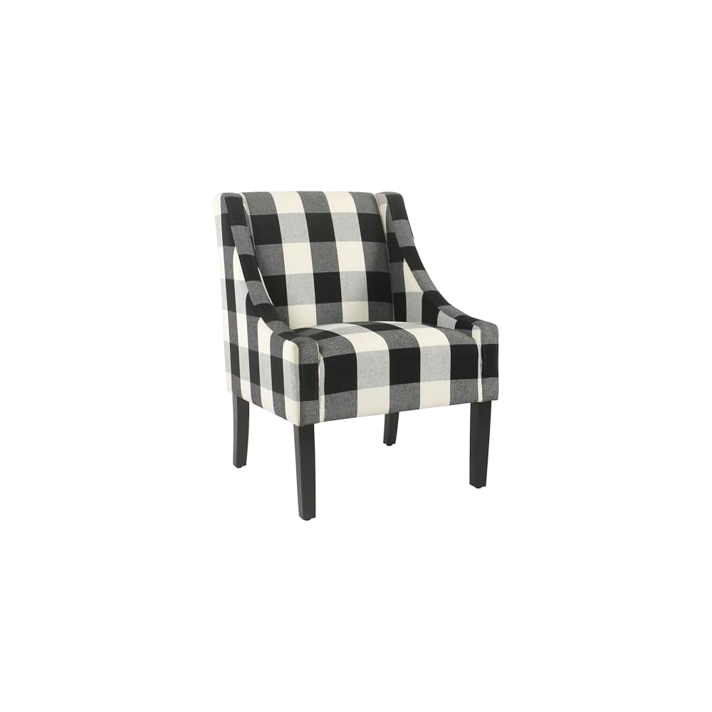 HomePop Classic Swoop Arm Accent Chair - Cream & Gray Vintage Stencil