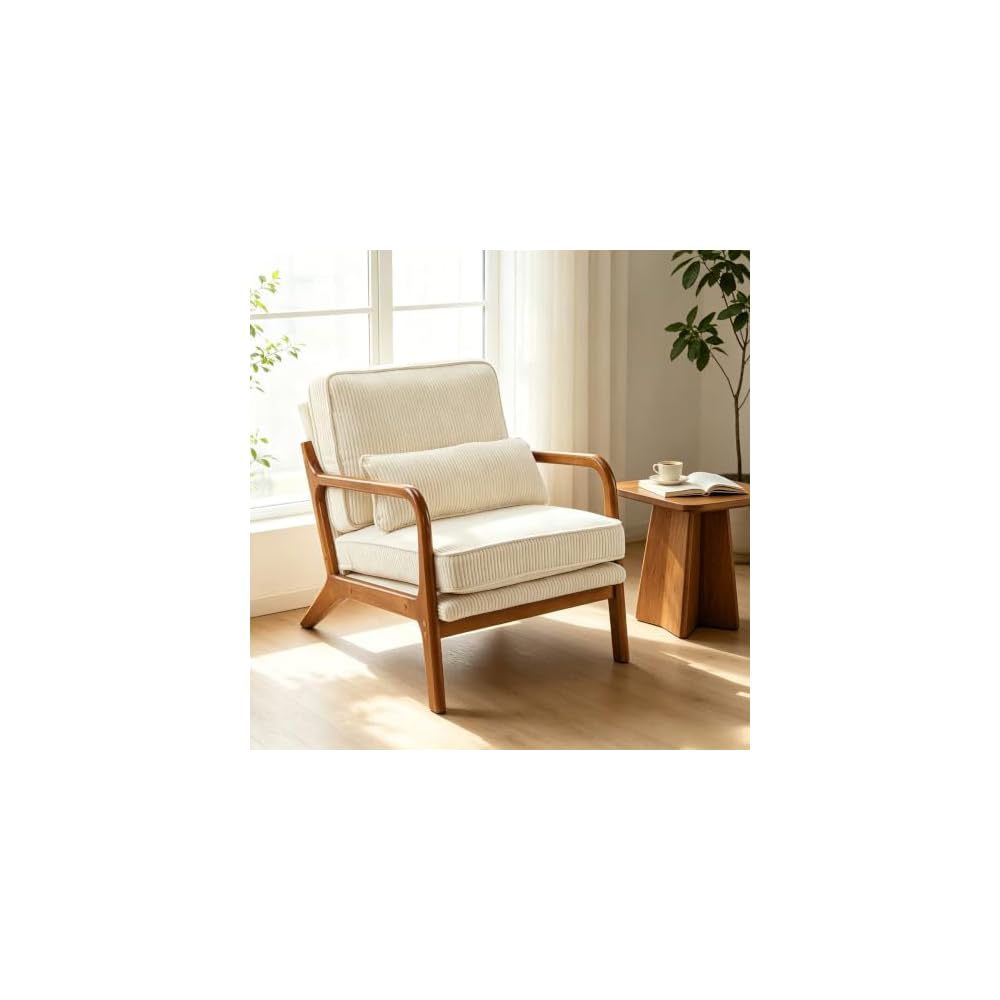 Karl home Mid-Century Modern Accent Reading Chair, Brown