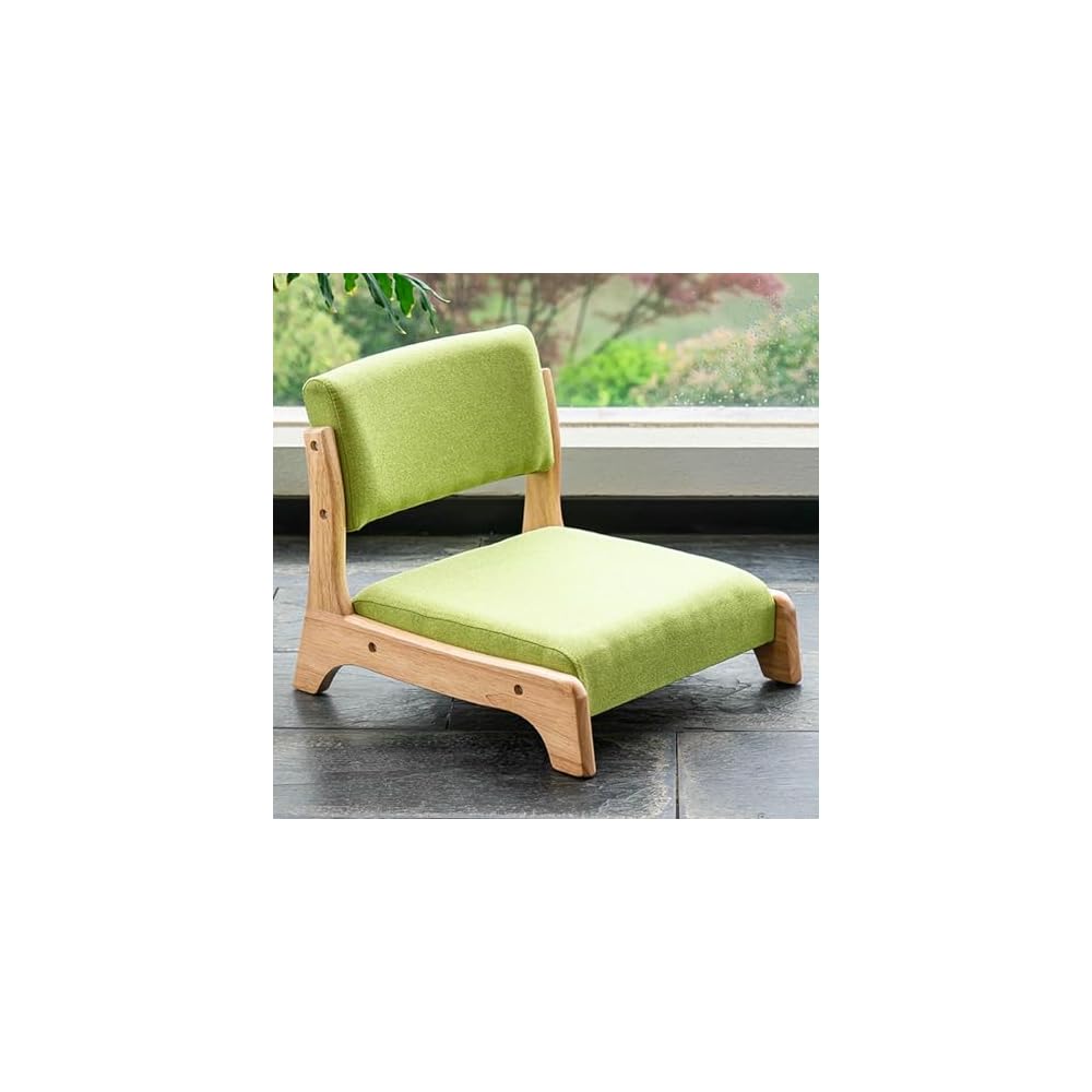 Floor Meditation Chair with Back Support - Solid Wood Style for Living Room, Bedroom, Bay Window - Comfortable Seating for Mindfulness and Relaxation