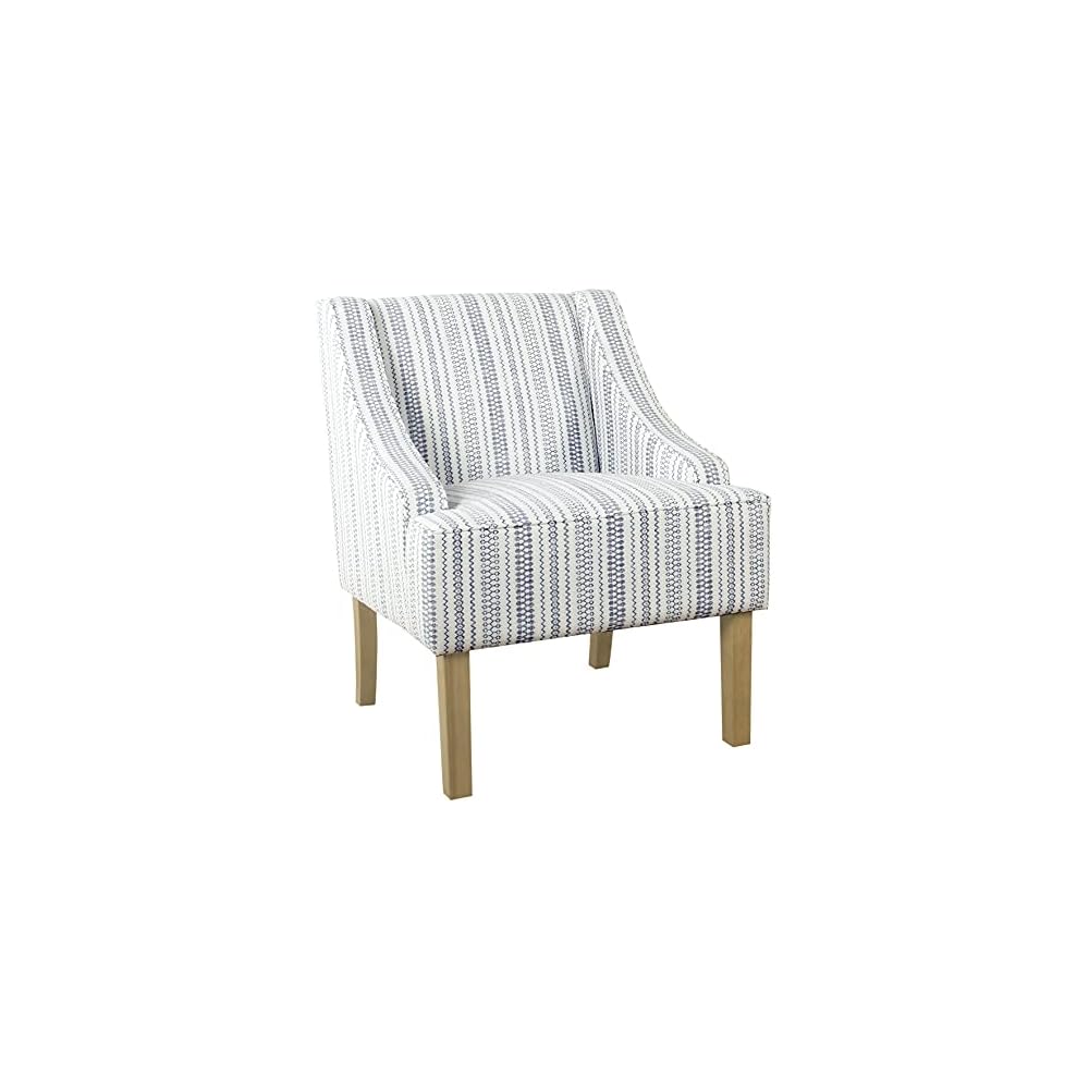 HomePop Classic Swoop Arm Accent Chair - Cream & Gray Vintage Stencil