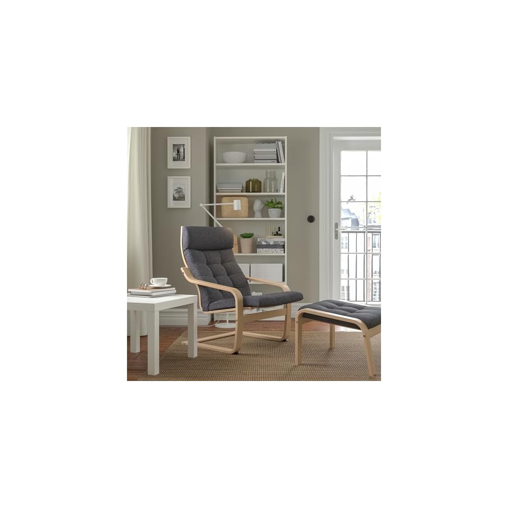 ProTuning POÄNG Armchair, white stained oak veneer/Gunnared dark grey