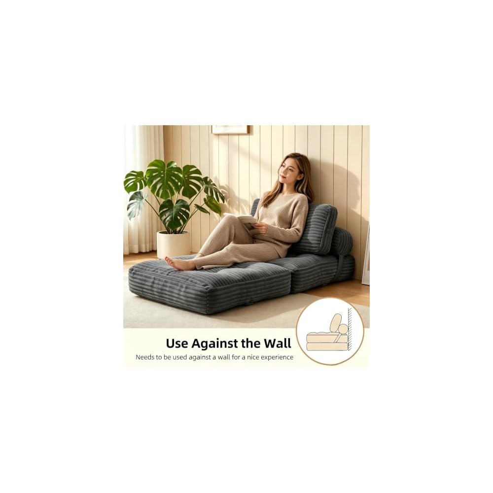 Folding Sofa Bed,Lightweight Portable Fold Out Chair Bed with 2 Pillows