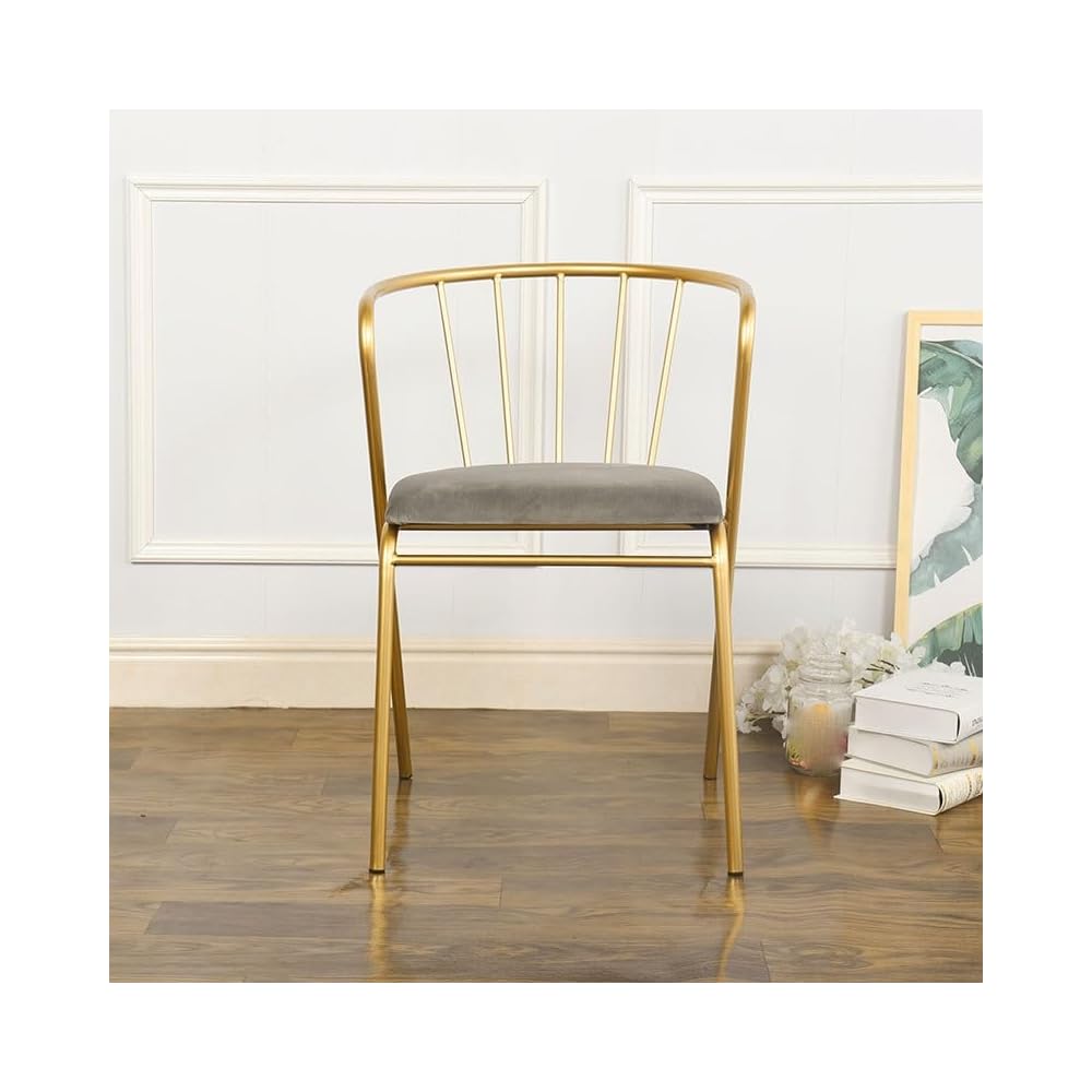 Metal Dining Chairs Ergonomic Makeup Chair Leisure Armrest Table Furniture