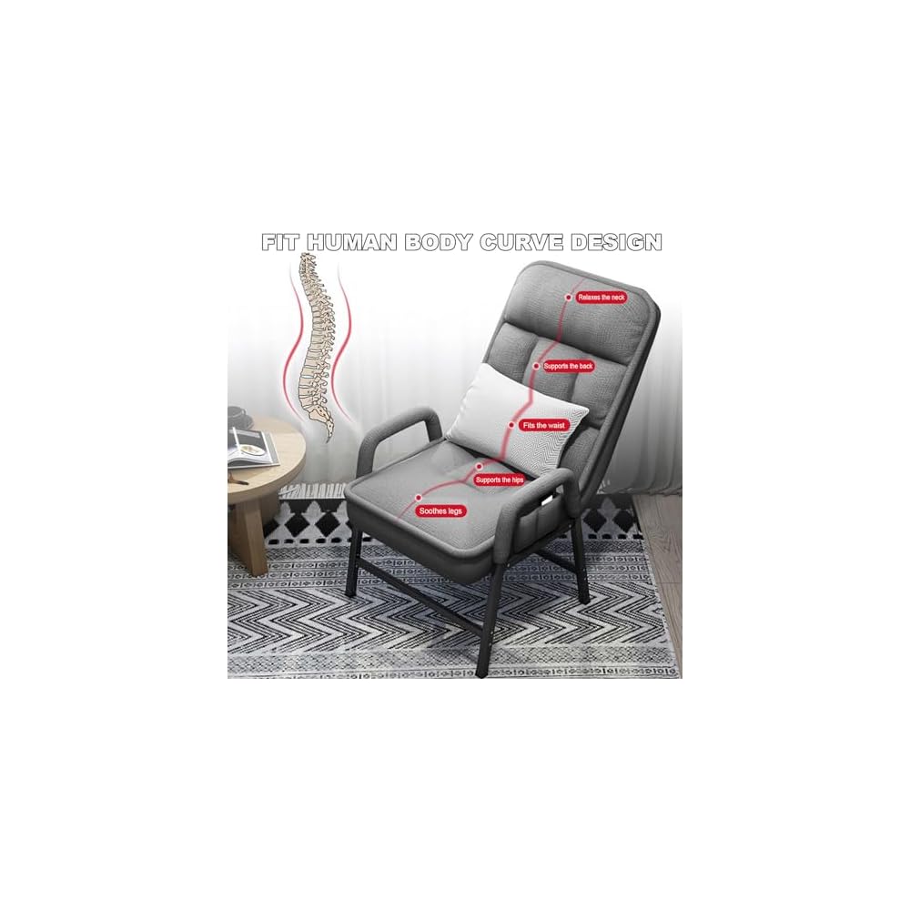 Modern Adjustable Loun Chair with Footrest – Comfortable Reading Sofa for Bedroom & Living Room Ele Design with Side kets for STO Perfect for Relaxat