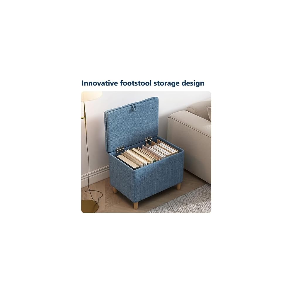 Modern Brown Bedroom Sofa Chair with Soft Cushion & Ottoman Stylish Recliner Armchair with Pillow Upholstered Living Room Lounge Seat on Wooden Legs