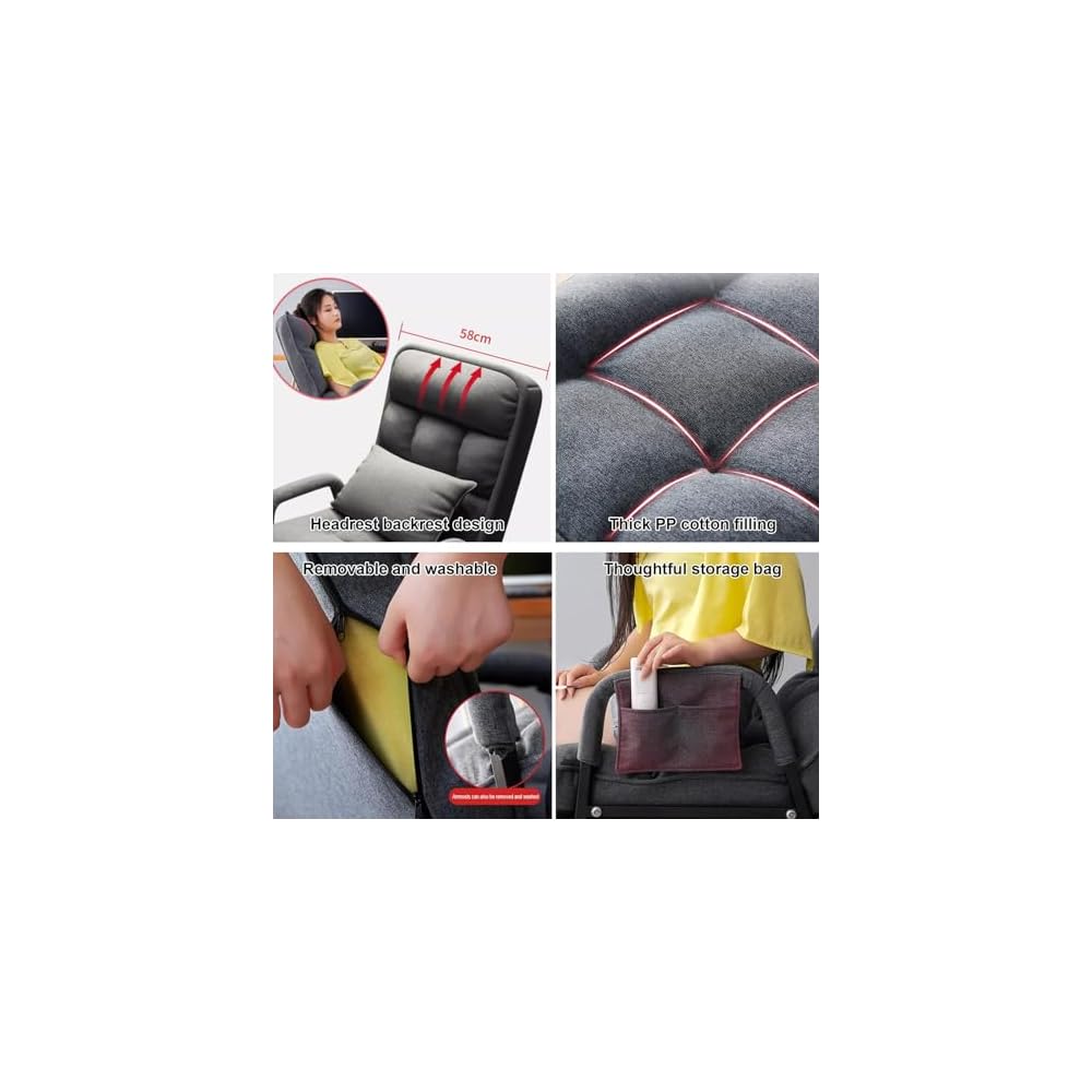 Modern Adjustable Loun Chair with Footrest – Comfortable Reading Sofa for Bedroom & Living Room Ele Design with Side kets for STO Perfect for Relaxat