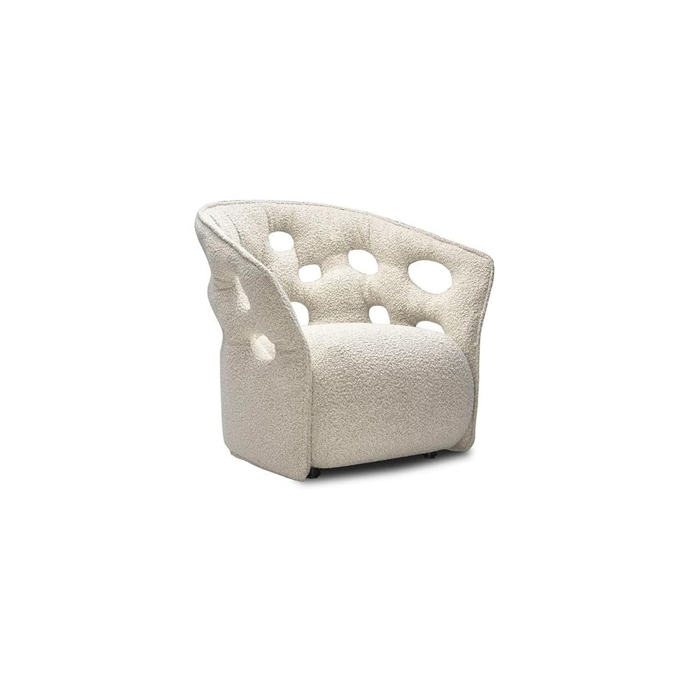 Modern Upholstered Accent Chair with Cutout Back Design, Contemporary Lounge Sofa Chair for Living Room, Bedroom, Reception Seating (Orange)