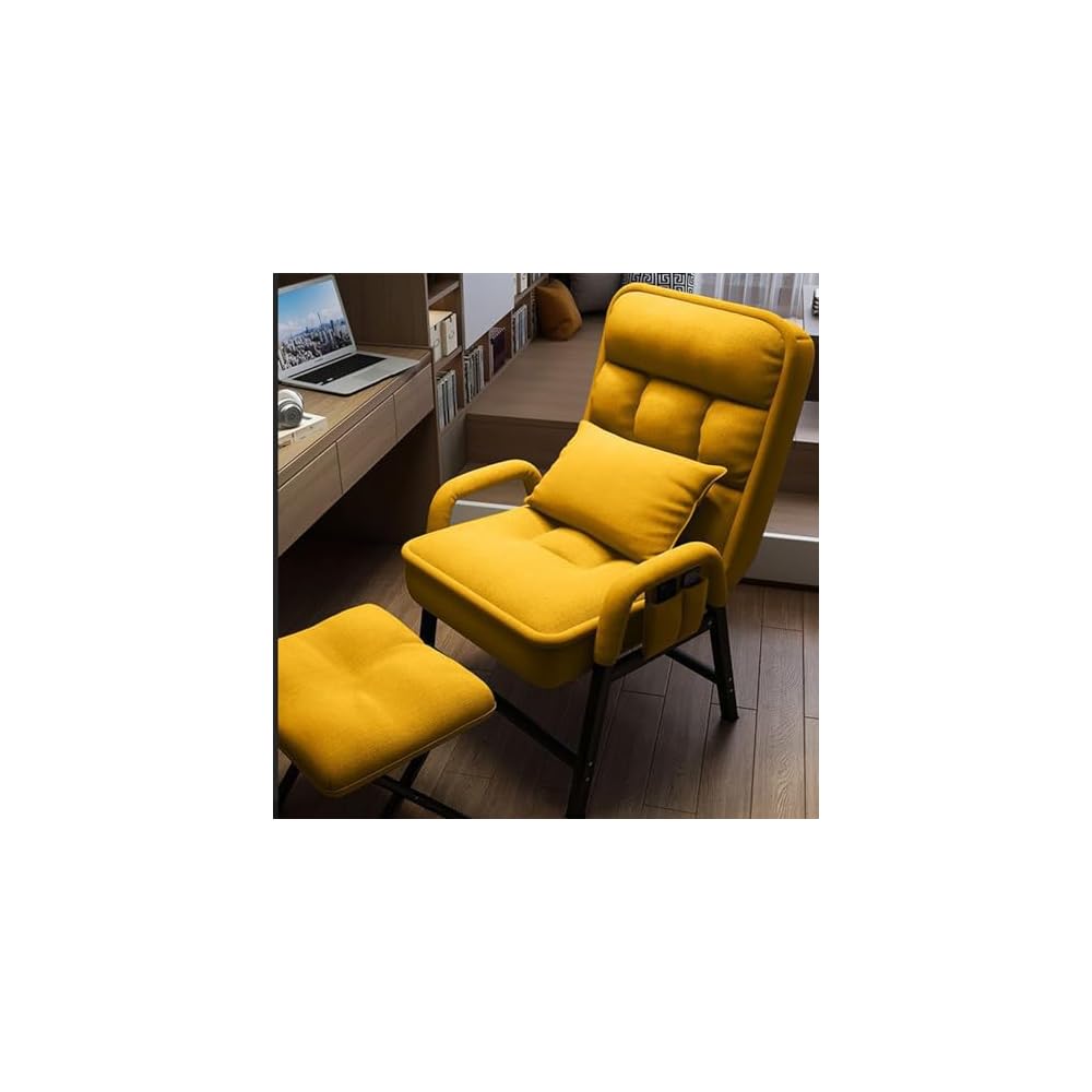 Modern Adjustable Loun Chair with Footrest – Comfortable Reading Sofa for Bedroom & Living Room Ele Design with Side kets for STO Perfect for Relaxat
