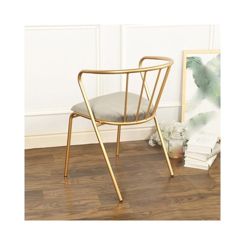 Metal Dining Chairs Ergonomic Makeup Chair Leisure Armrest Table Furniture