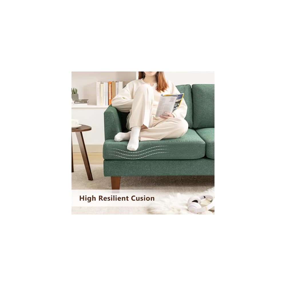 Busaurus Sofa Couches for Living Room, 3 Seater 89" Deep Seat Couch, Green