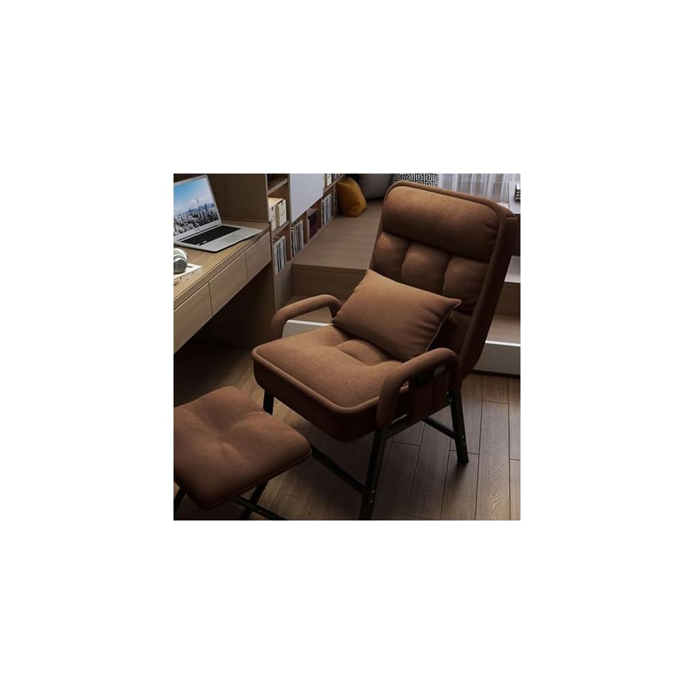 Modern Adjustable Loun Chair with Footrest – Comfortable Reading Sofa for Bedroom & Living Room Ele Design with Side kets for STO Perfect for Relaxat