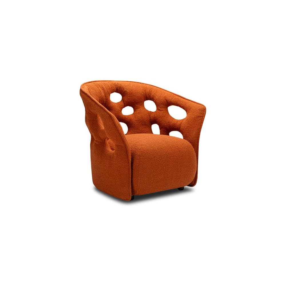 Modern Upholstered Accent Chair with Cutout Back Design, Contemporary Lounge Sofa Chair for Living Room, Bedroom, Reception Seating (Orange)