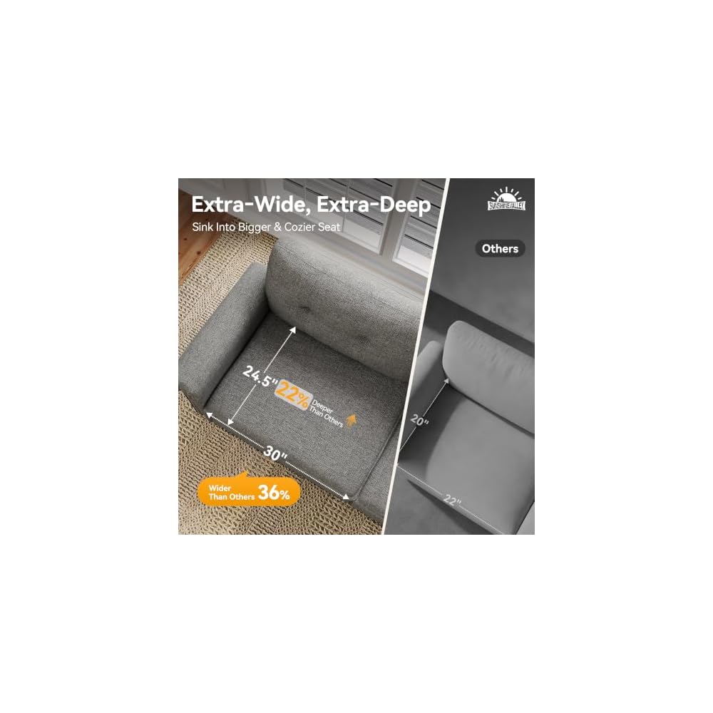 SUNSHINE VALLEY Modular Sectional Couch and Loveseat Set for Living Room