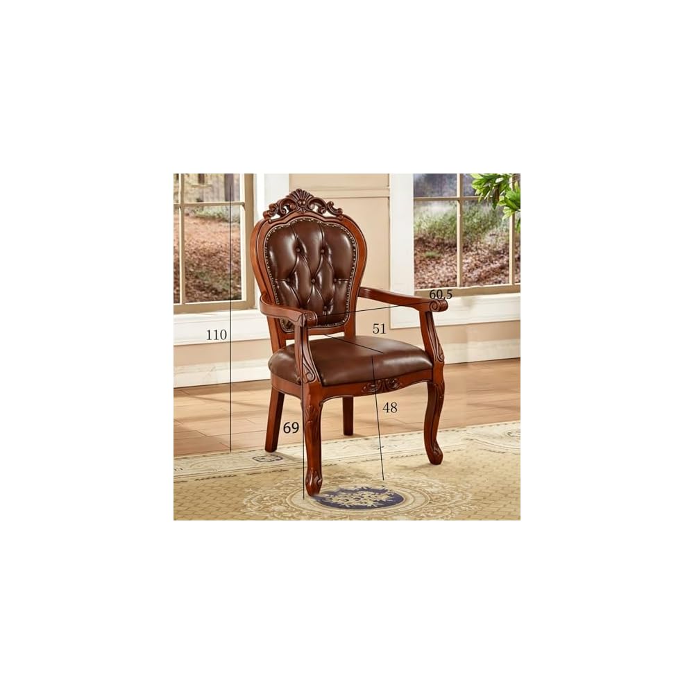 PU Sofa Chair Leather European Style Lounge Chair Minimalist Genuine Leather Wooden Chair Leisure Coffee Couch American Style Solid Wood for Home Negotiation Restaurant Living Room Bedroo Whiskey Bar