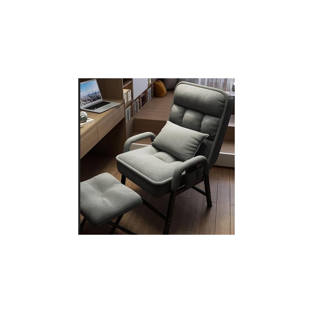 Modern Adjustable Loun Chair with Footrest – Comfortable Reading Sofa for Bedroom & Living Room Ele Design with Side kets for STO Perfect for Relaxat