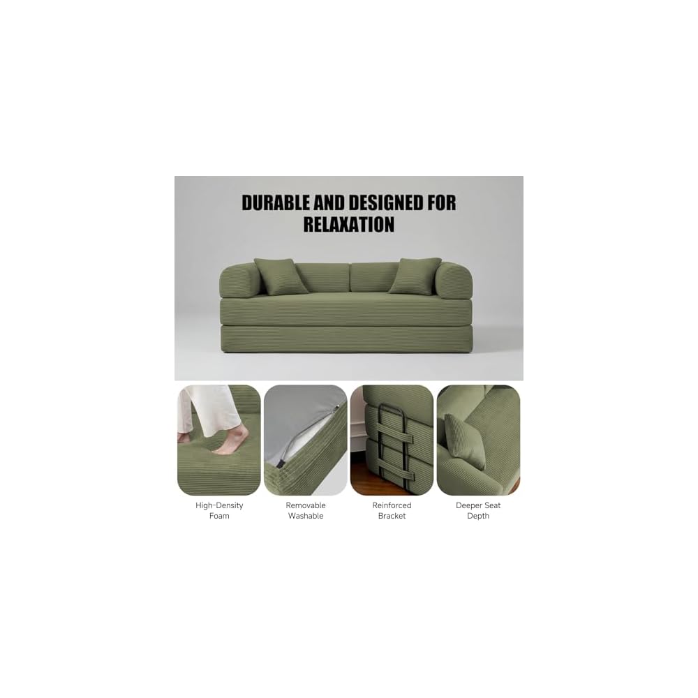 79" Convertible Sleeper Sofa Bed,5-in-1 Boneless Couch for Living Room