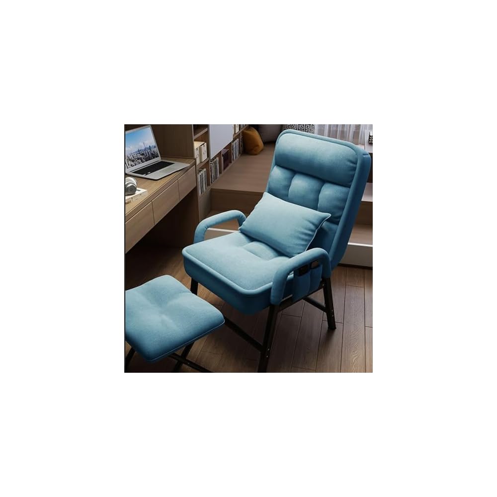 Modern Adjustable Loun Chair with Footrest – Comfortable Reading Sofa for Bedroom & Living Room Ele Design with Side kets for STO Perfect for Relaxat