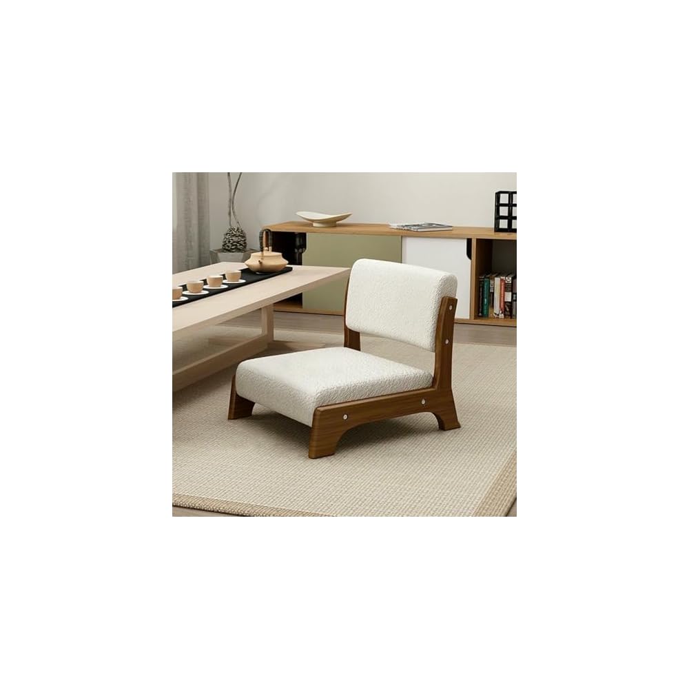 Floor Meditation Chair with Back Support - Solid Wood Style for Living Room, Bedroom, Bay Window - Comfortable Seating for Mindfulness and Relaxation
