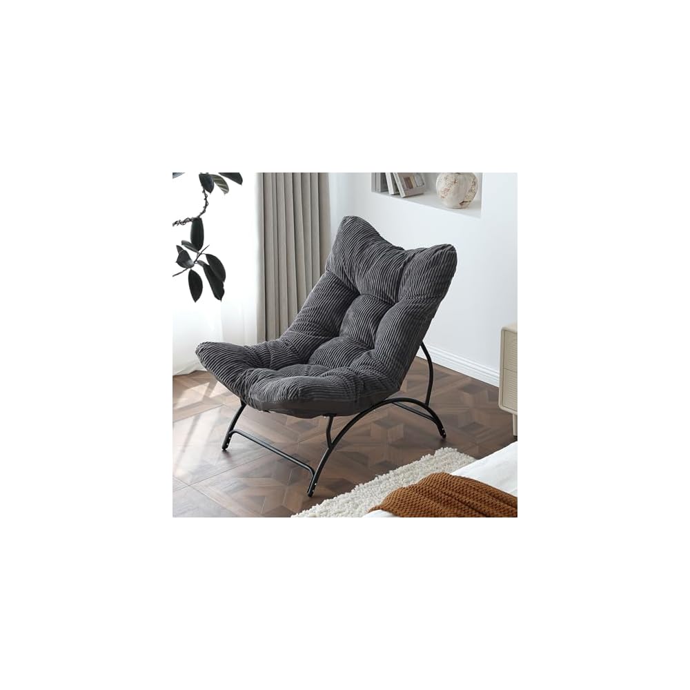 Welnow Accent Lounge Lazy Chair, Comfy Soft Reading Chair, Dark Green