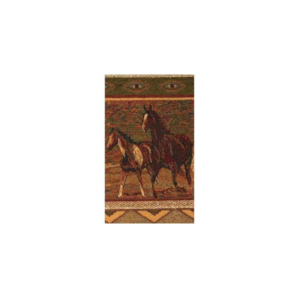 American Furniture Classics Microfiber Wild Horses Loveseat in Brown