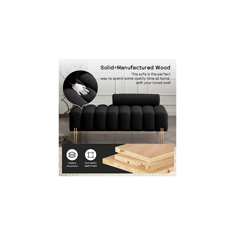 NIOIIKIT 53.2" Loveseat Sofa Couch with Adjustable Backrest, Accent Sofa