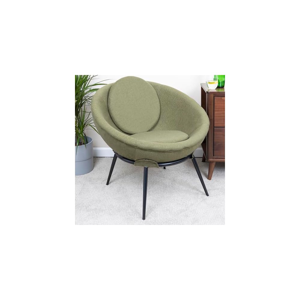 Creative Co-Op Mid Century Upholstered Cup Chair, White