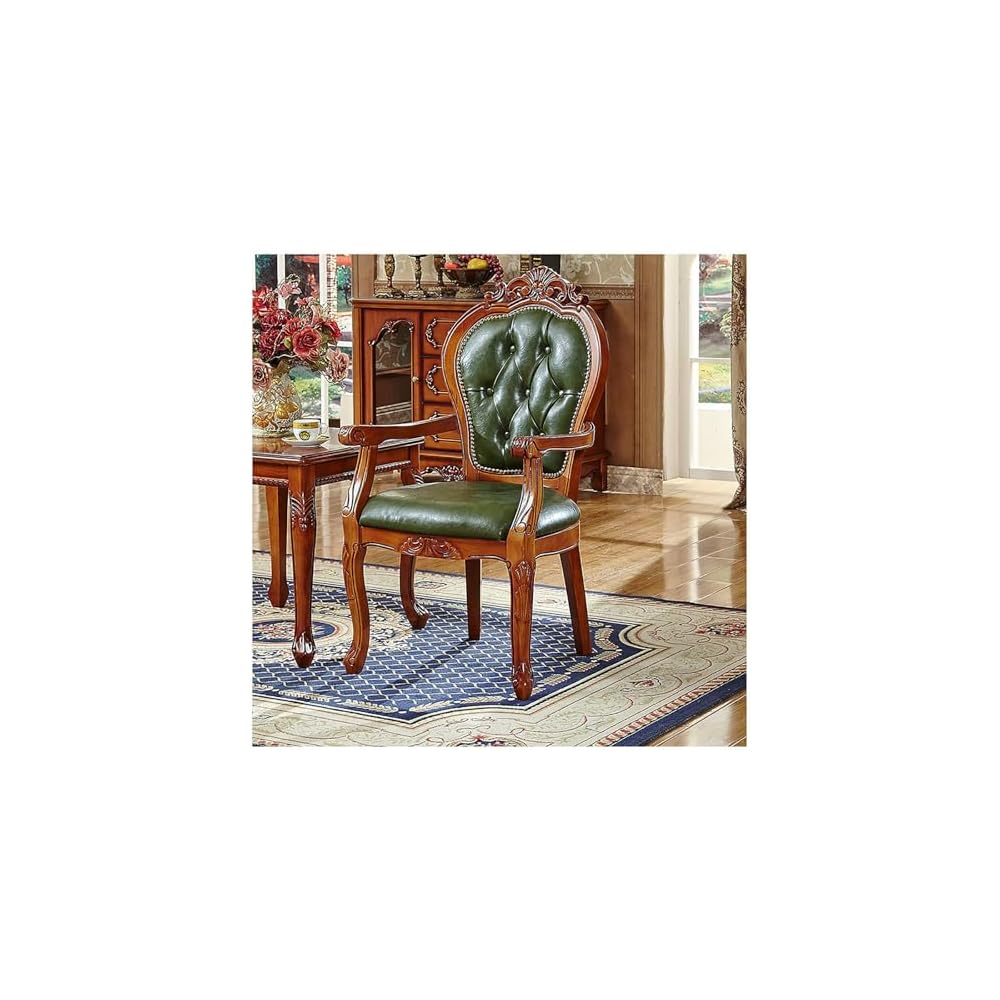 PU Sofa Chair Leather European Style Lounge Chair Minimalist Genuine Leather Wooden Chair Leisure Coffee Couch American Style Solid Wood for Home Negotiation Restaurant Living Room Bedroo Whiskey Bar