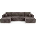 Ivorymoon 126" Boneless U‑Shaped Sectional Sofa for Living Room & Apartment