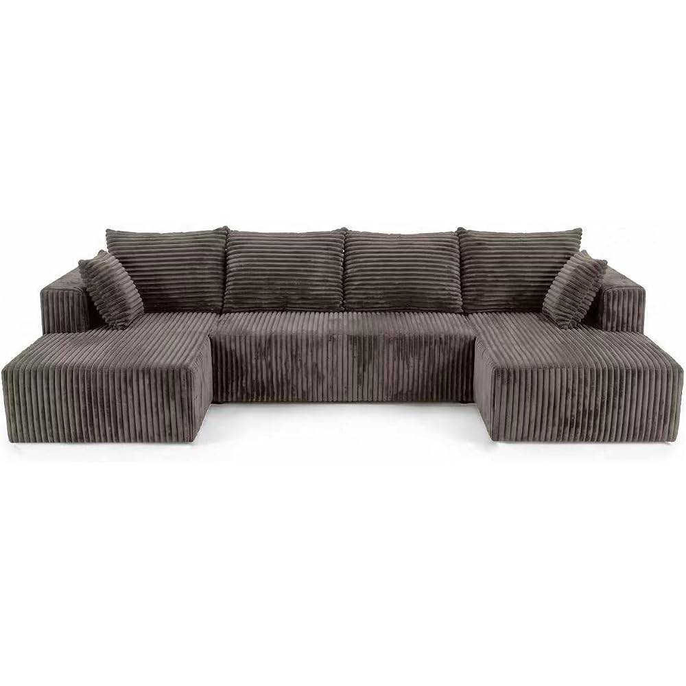 Ivorymoon 126" Boneless U‑Shaped Sectional Sofa for Living Room & Apartment