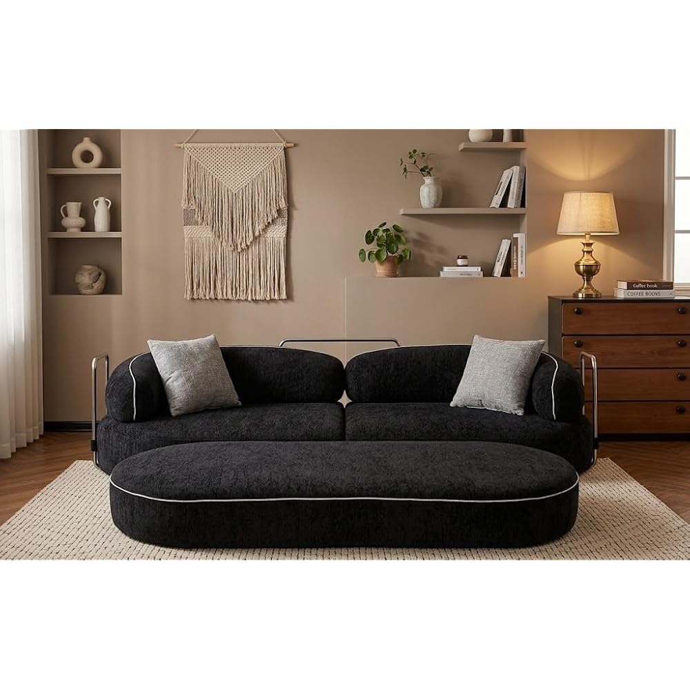 4-in-1 Folding Convertible Sofa Bed, 78 Inch Compression Oversized Corduroy Upholstered Boneless Couch with Fixed-Shape Frame, Loveseat Sleeper with Pull Out Bed, Modular Futon Couch,Beige