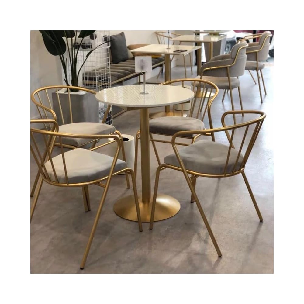 Metal Dining Chairs Ergonomic Makeup Chair Leisure Armrest Table Furniture