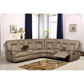 Betsy Furniture Large Microfiber Reclining Sectional Living Room Sofa in Latte 8038