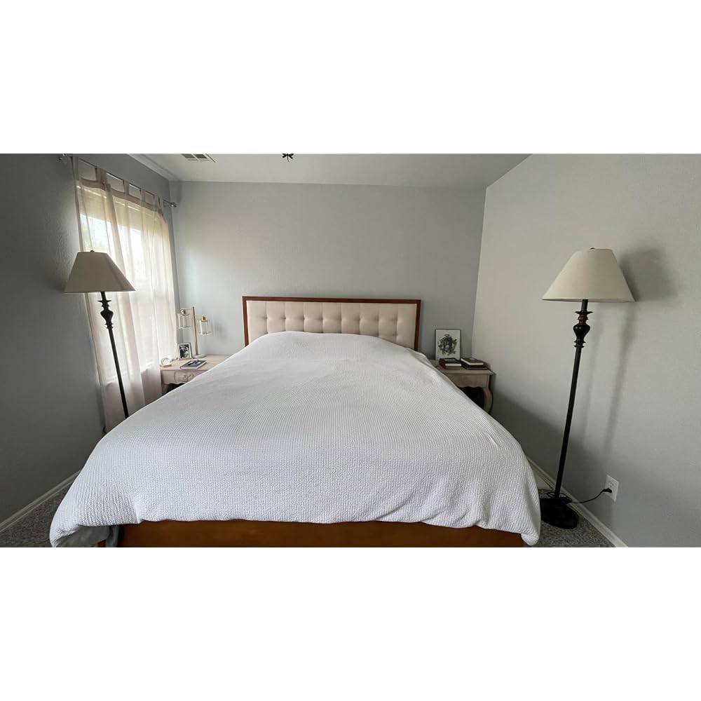 AMERLIFE Solid Wood King Bed Frame 50.2" Upholstered Headboard, Walnut