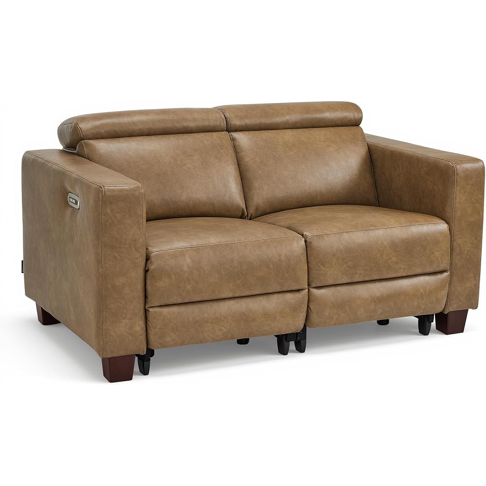 MCombo Zero Wall Hugger Power Loveseat Recliner Sofa, HL198M1 (Ginger)