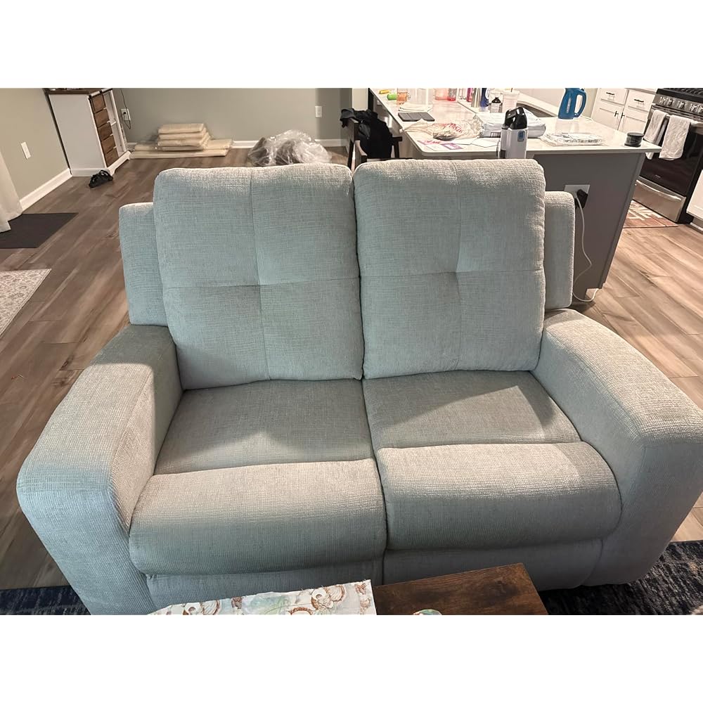 Signature Design by Ashley Danum Reclining Loveseat, Stone Chenille, 64 in
