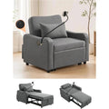 Convertible Sofa Chair Bed, 3-in-1 Pull Out Sleeper Chair, Dark Gray