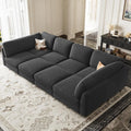 Belffin 111" Cloud Sectional Sleeper Sofa with Deep Seat Modular Sectional Sofa Bed Couches for Living Room. Dark Grey Couch