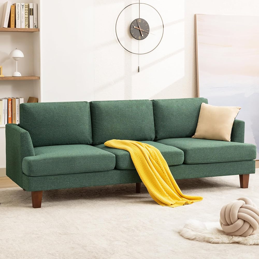 Busaurus Sofa Couches for Living Room, 3 Seater 89" Deep Seat Couch, Green