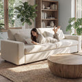 Guyii 104.72" Oversized Sofa, Extra-Wide & Deep Loveseat Sofa, 3 Seater Sofa with 2 Pillows, Modern Polyester Sofa Couch for Living Room, Bedroom, Home, 330 Lbs Capacity