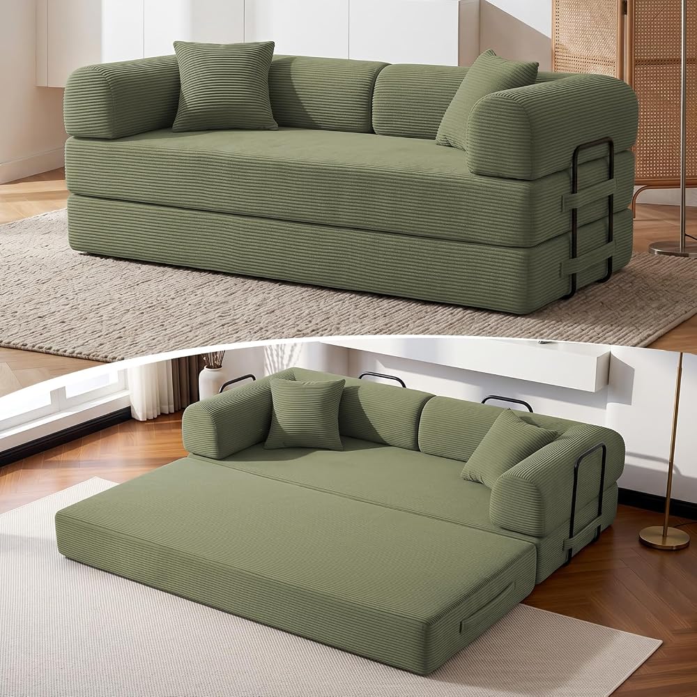 79" Convertible Sleeper Sofa Bed,5-in-1 Boneless Couch for Living Room
