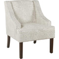 HomePop Classic Swoop Arm Accent Chair - Cream & Gray Vintage Stencil